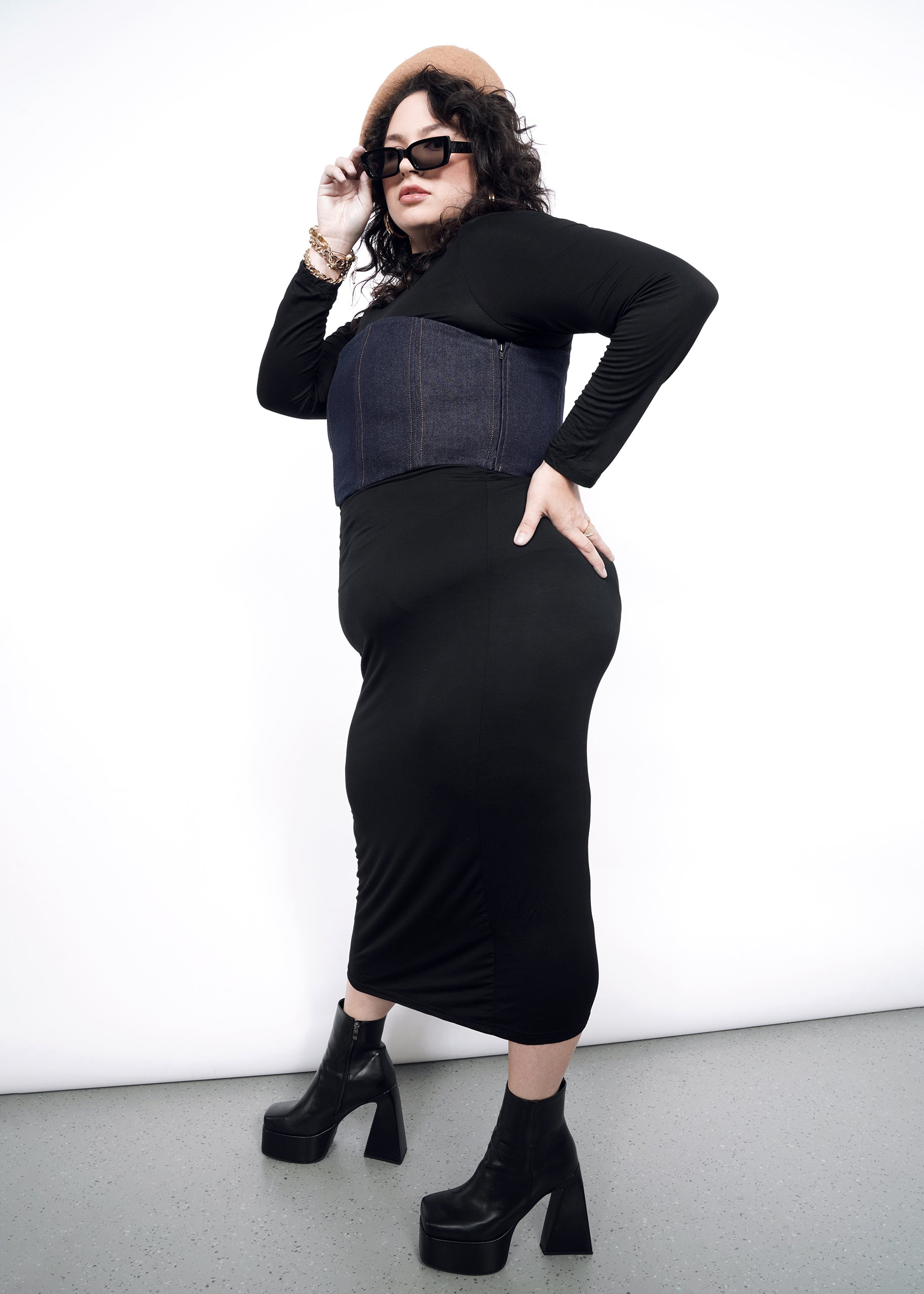 The Essential Denim 6-Way Corset in Indigo