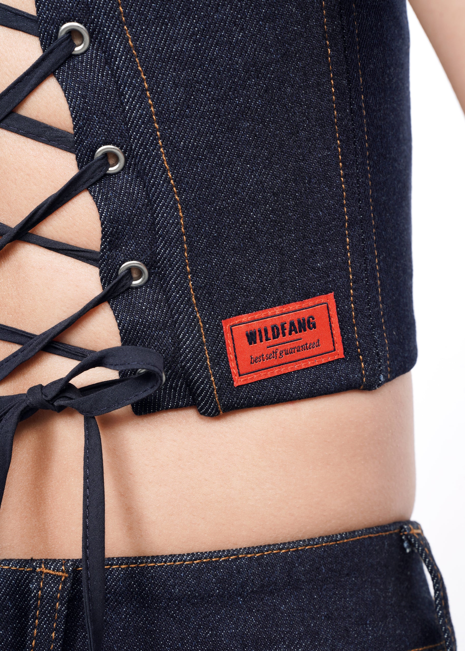 The Essential Denim 6-Way Corset in Indigo