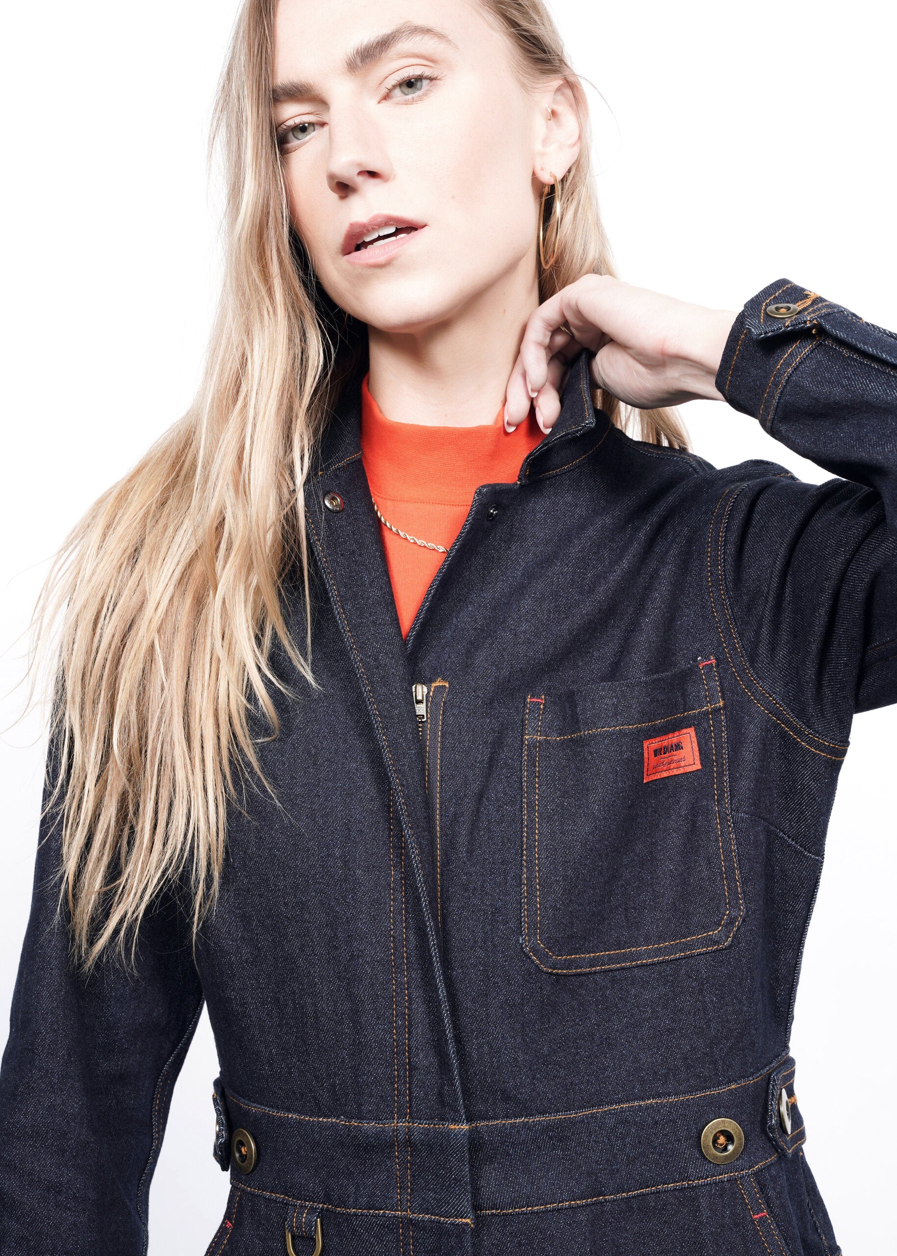 The Essential Denim Long Sleeve High Waisted Coverall in DenimThe Essential Denim Long Sleeve High Waisted Coverall in Indigo