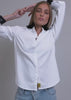 Video of two models wearing The Debbie Harry x Wildfang Long Sleeve Button Up and showing the fit and features