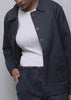 Model shows fit and features of The Essential Denim Utility Jacket
