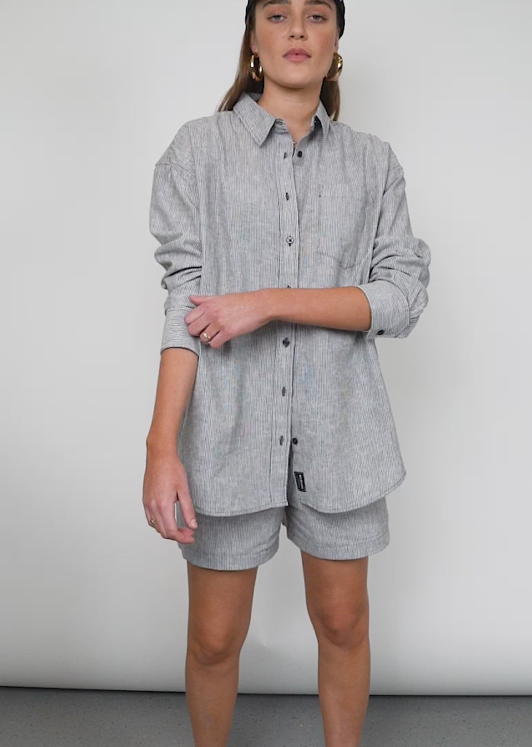 The Essential Long Sleeve Oversized Wrap Button Up