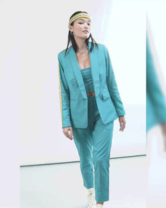 The Empower Taped Colorblock Tux Blazer in Coastal