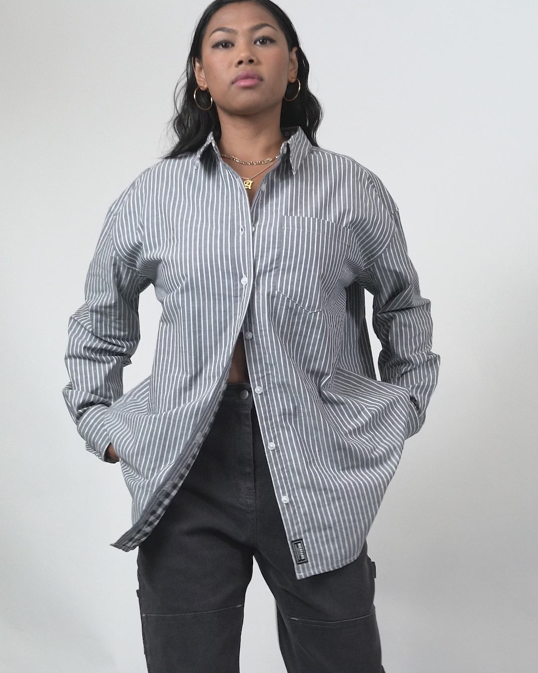 The Essential Long Sleeve Oversized Wrap Button Up