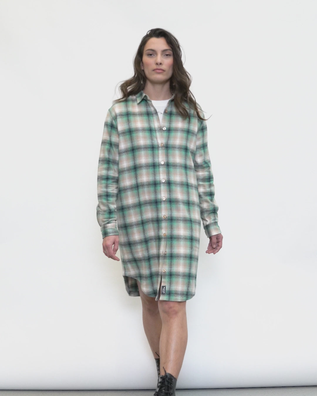 The Essential Flannel Long Sleeve Shirt Dress