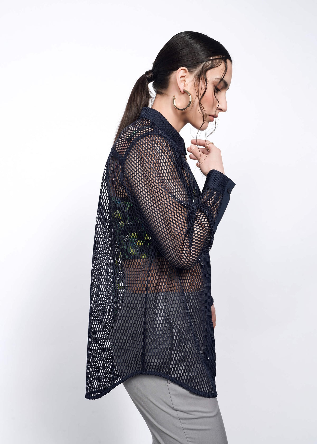 The Empower Long Sleeve Mesh Button Up