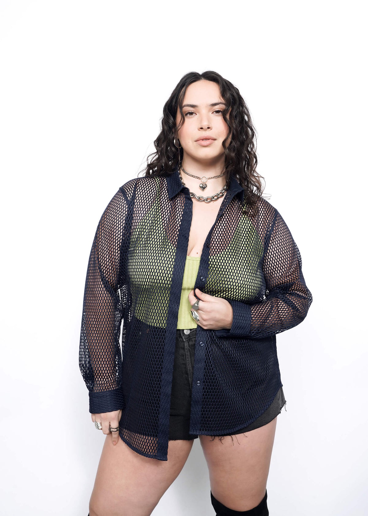 The Empower Long Sleeve Mesh Button Up