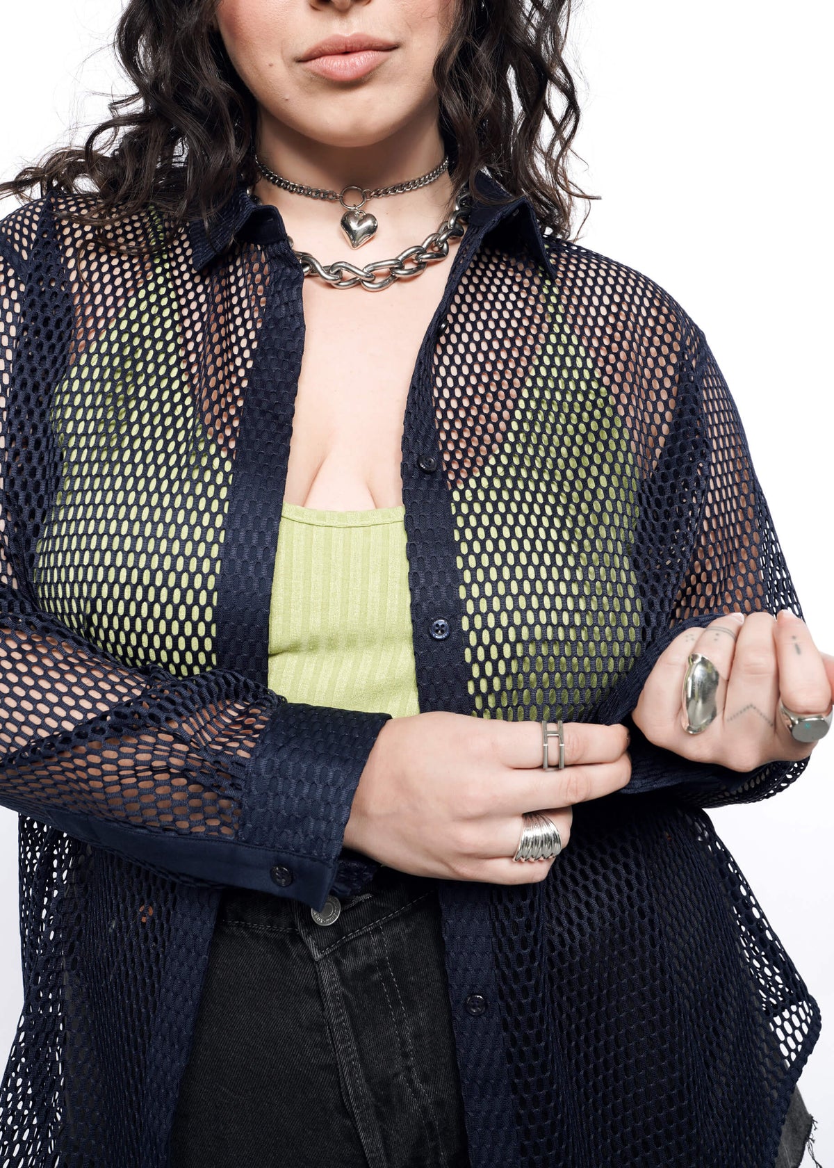 The Empower Long Sleeve Mesh Button Up