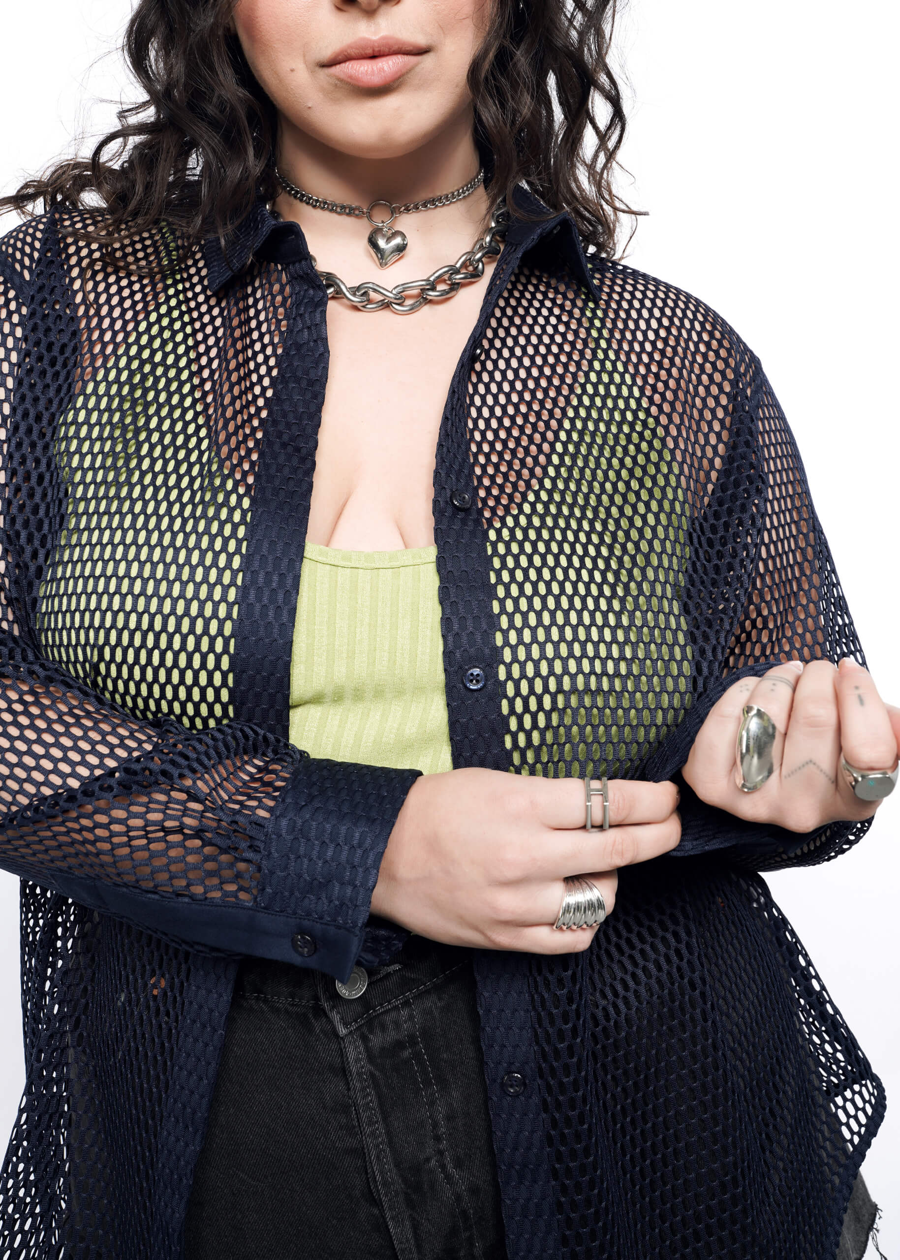The Empower Long Sleeve Mesh Button Up