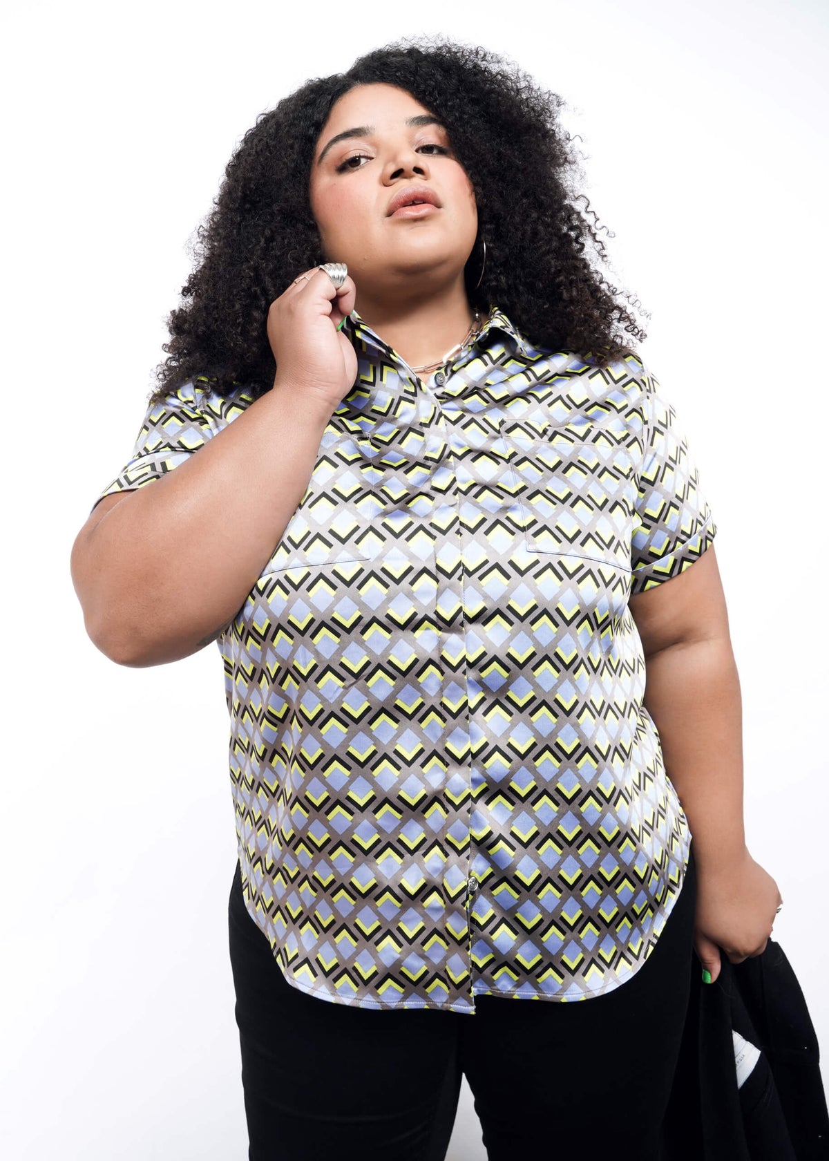 The Empower Satin Button Up