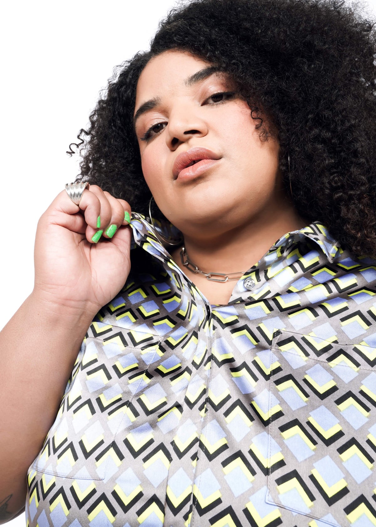 The Empower Satin Button Up
