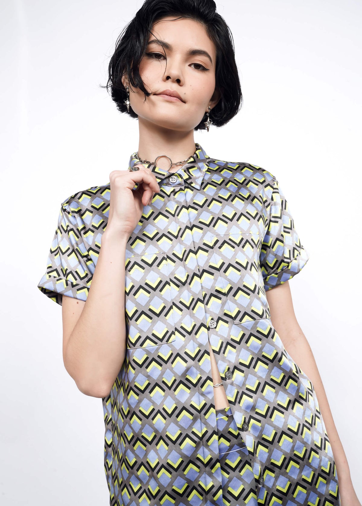 The Empower Satin Button Up