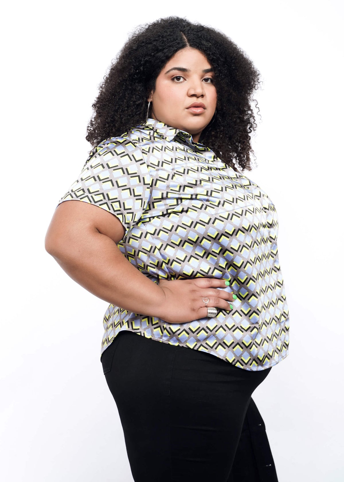 The Empower Satin Button Up