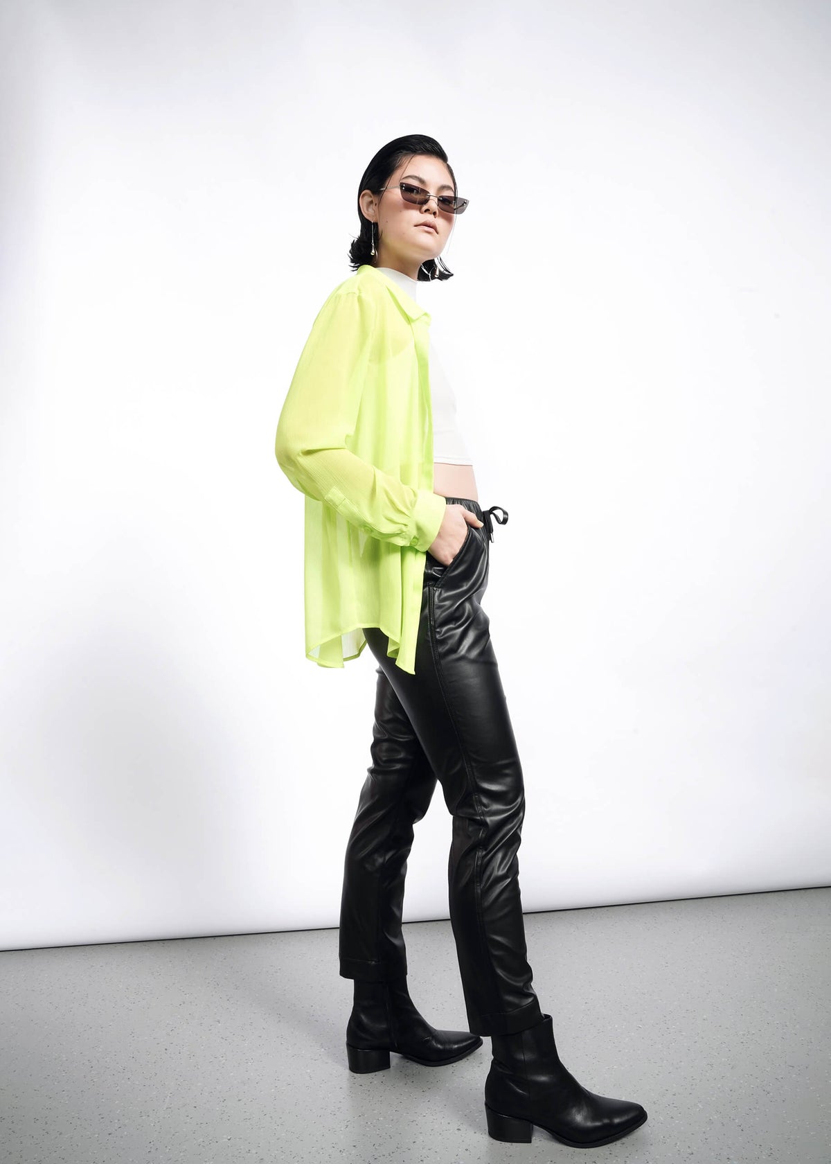 The Empower Sheer Long Sleeve Button Up