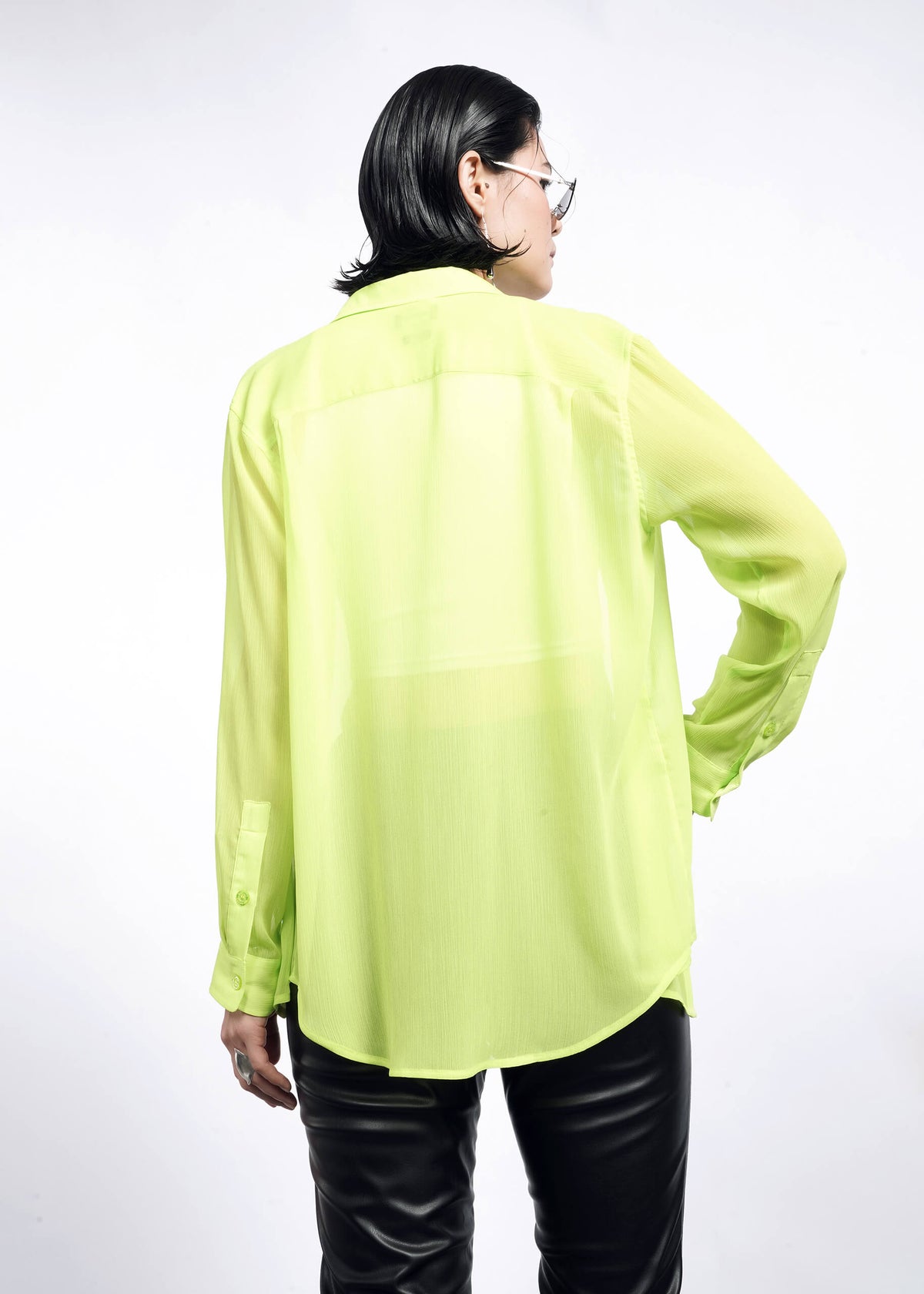 The Empower Sheer Long Sleeve Button Up