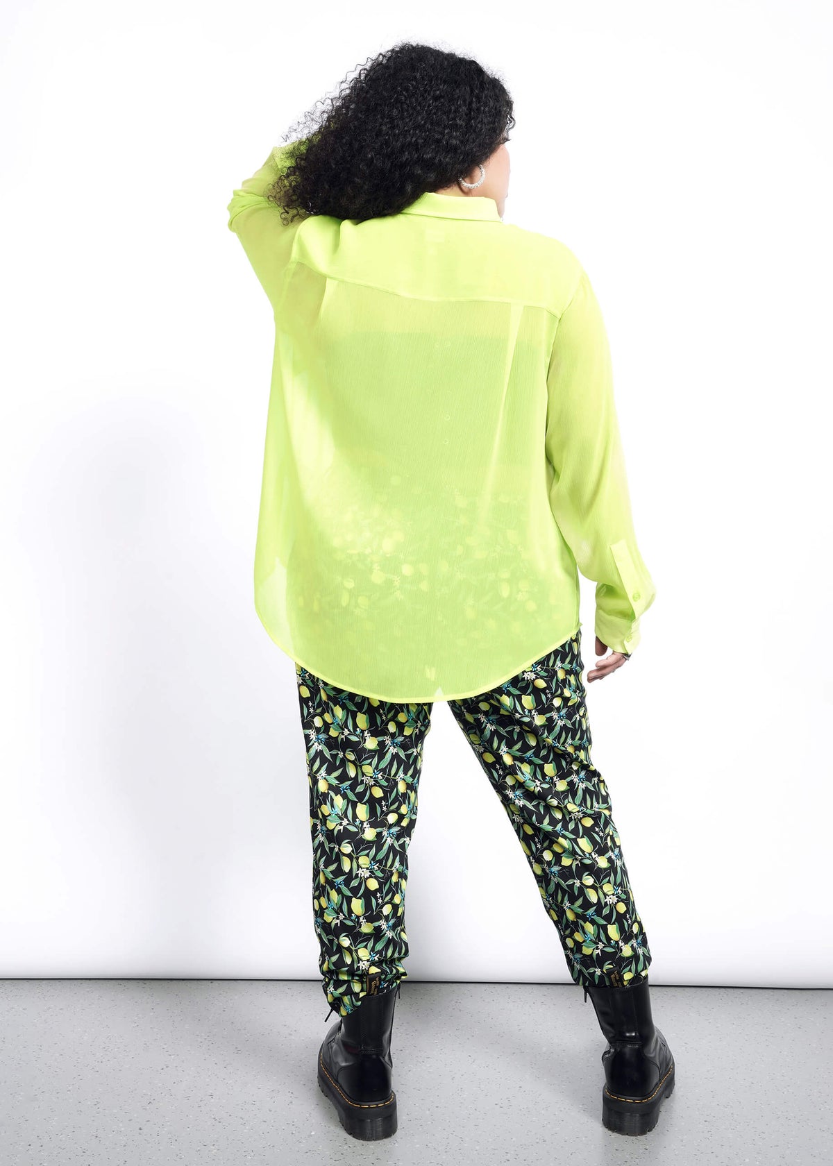 The Empower Sheer Long Sleeve Button Up
