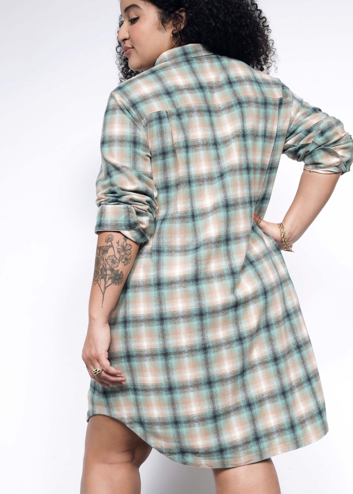 The Essential Flannel Long Sleeve Shirt Dress