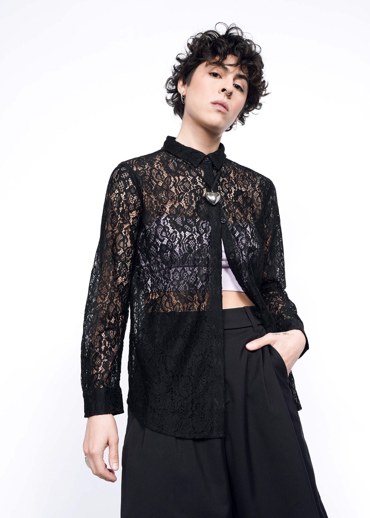 The Empower Lace Button Up