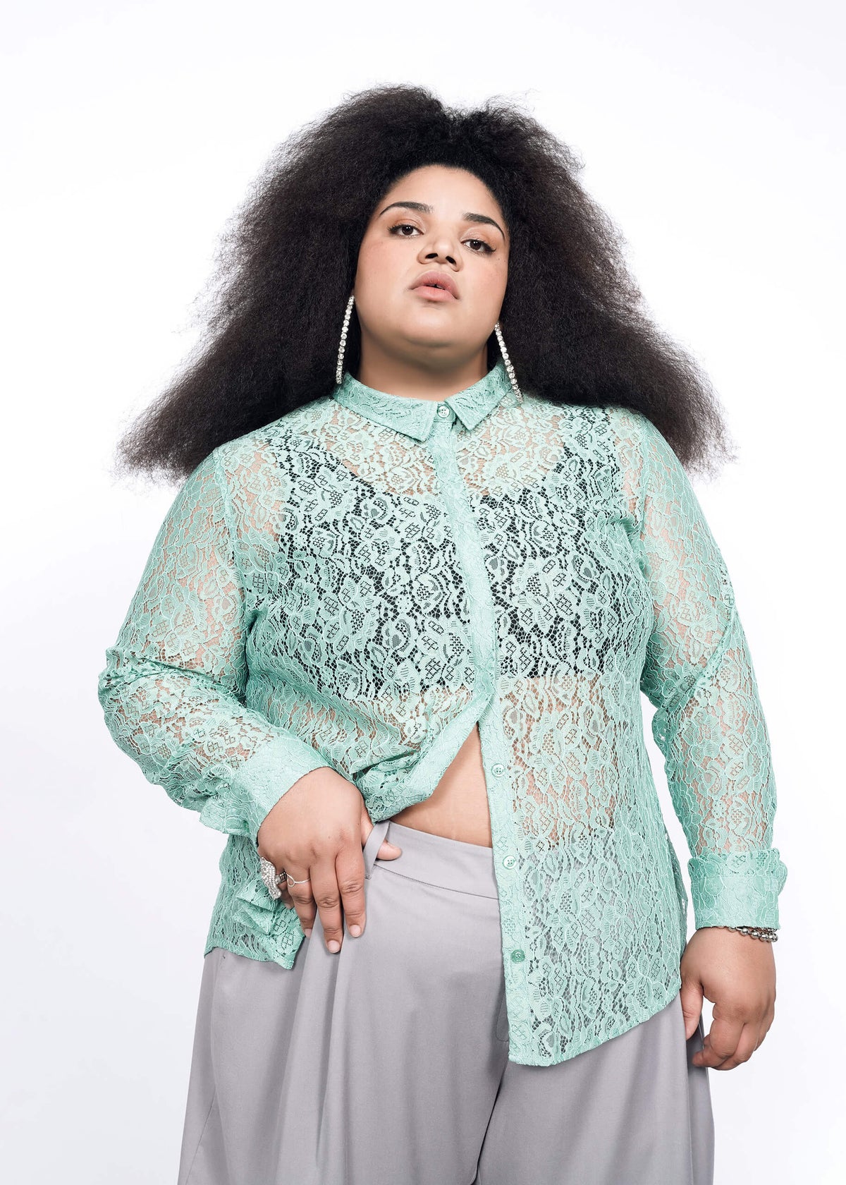 The Empower Lace Button Up