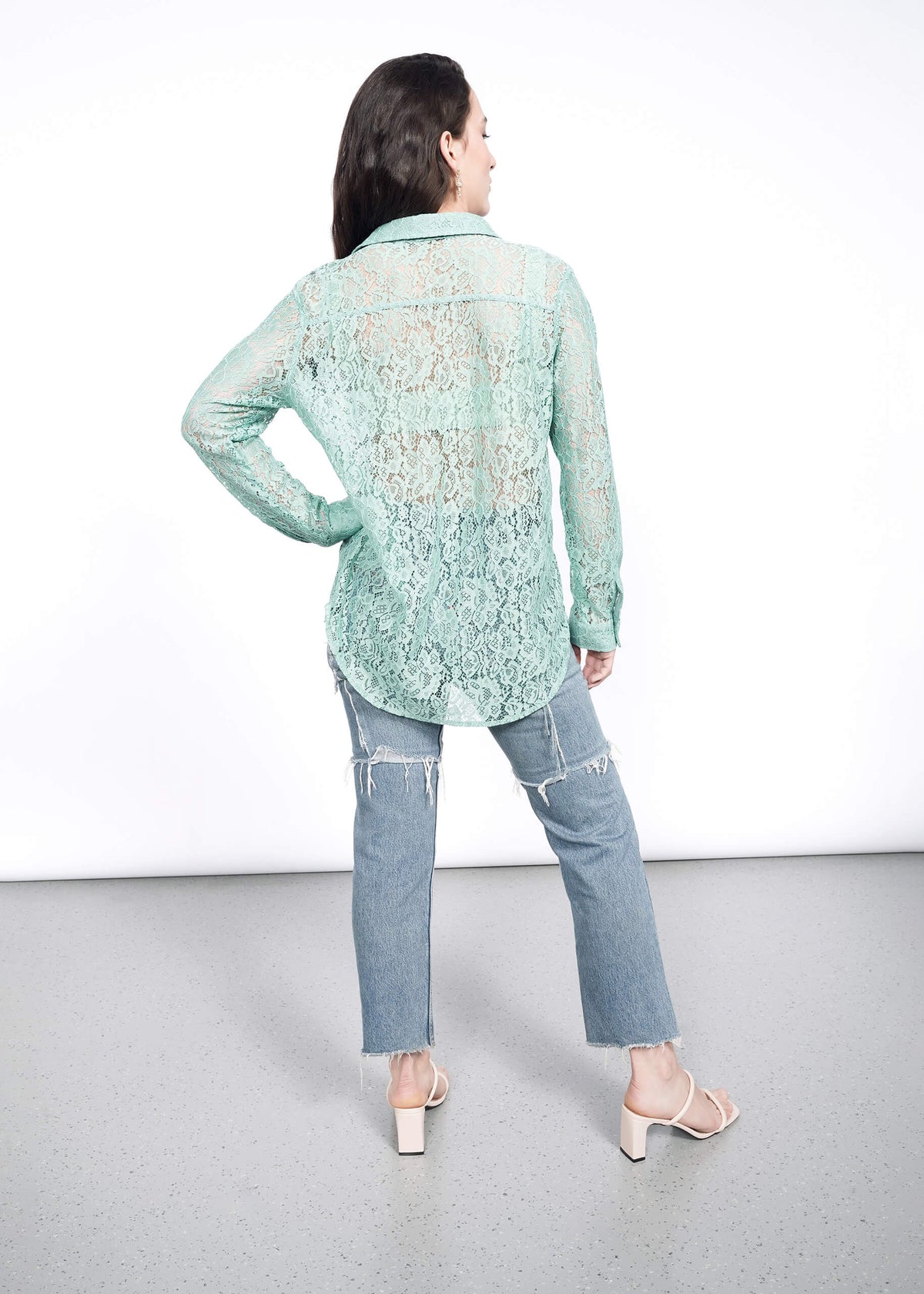 The Empower Lace Button Up