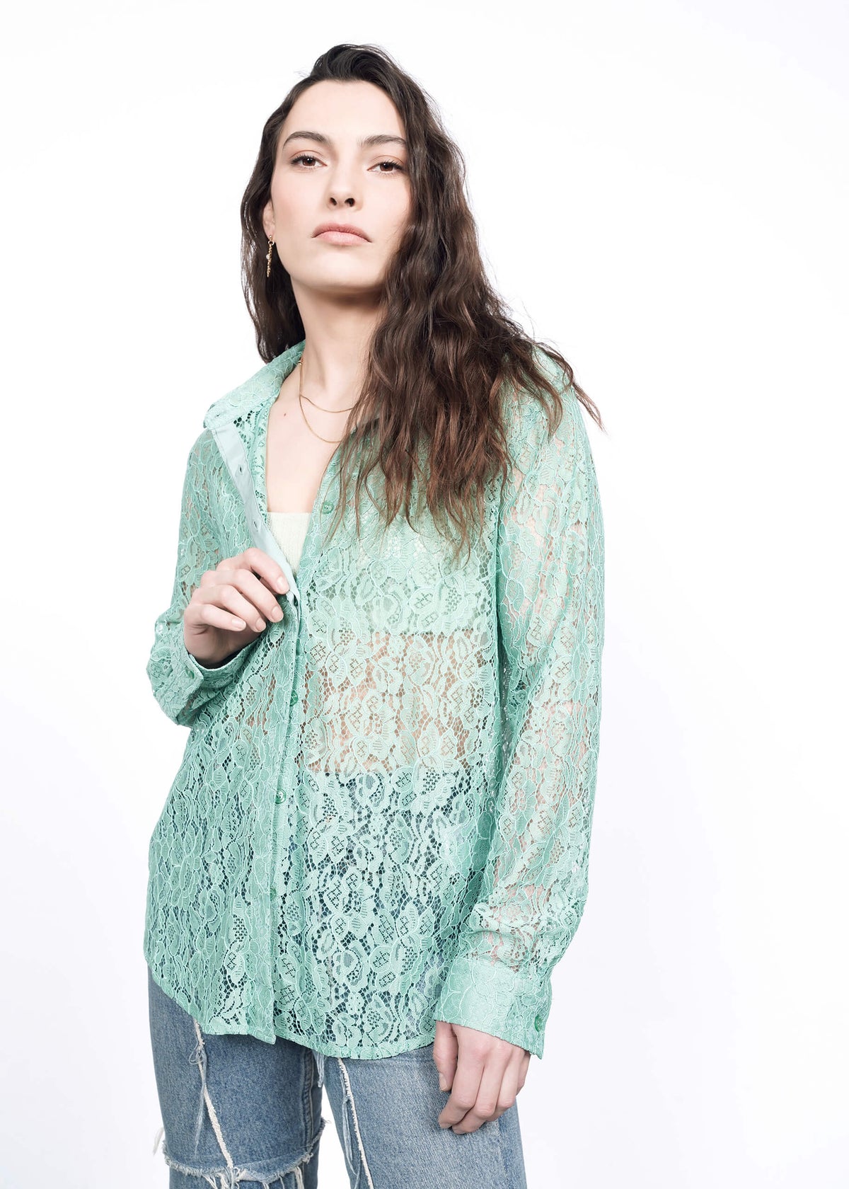 The Empower Lace Button Up