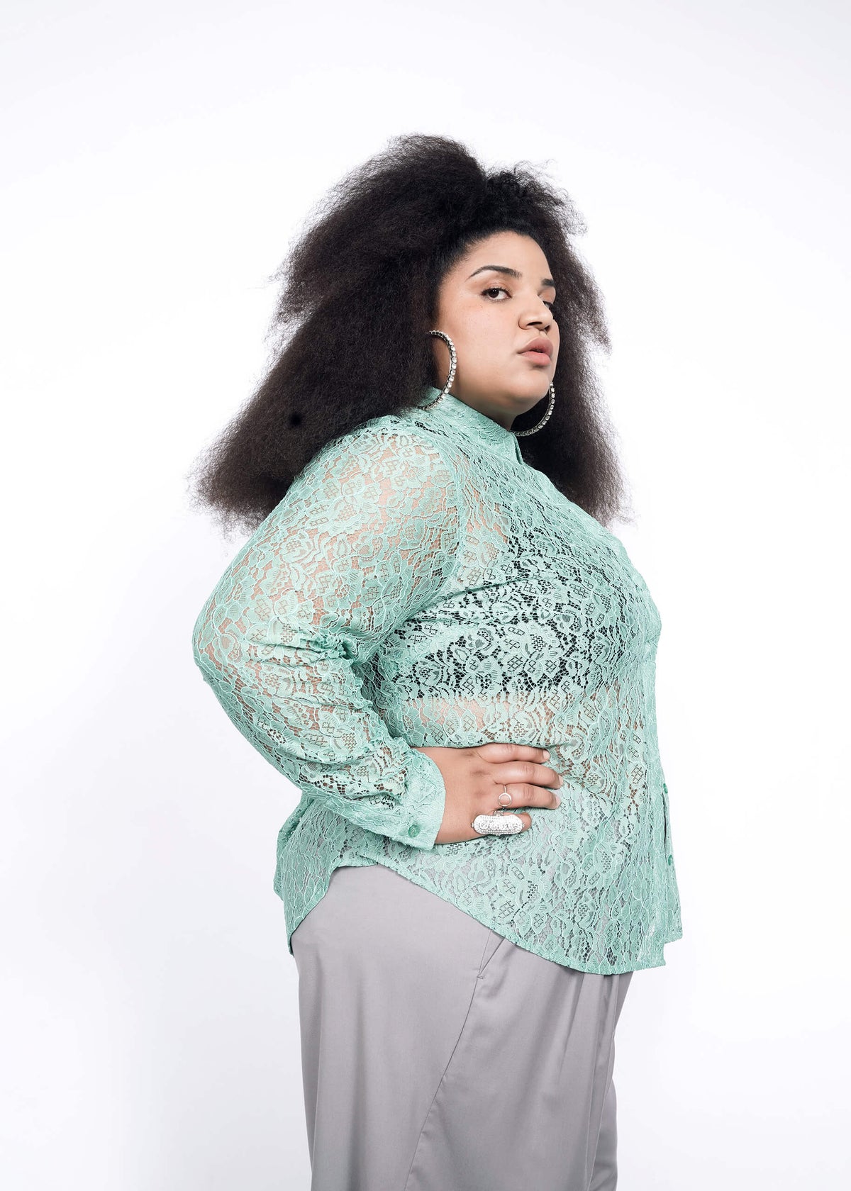The Empower Lace Button Up