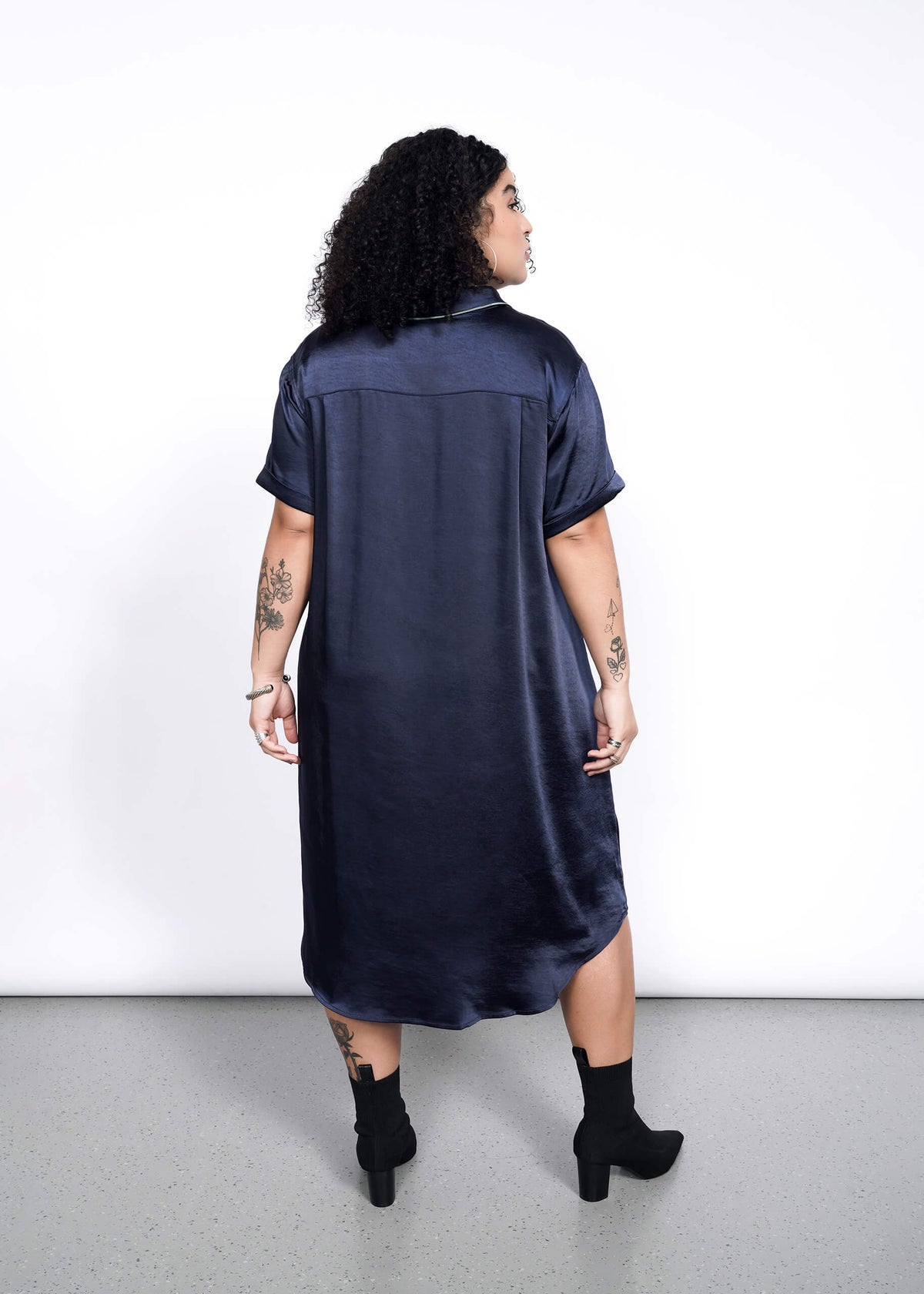 The Empower Satin Shirt Dress