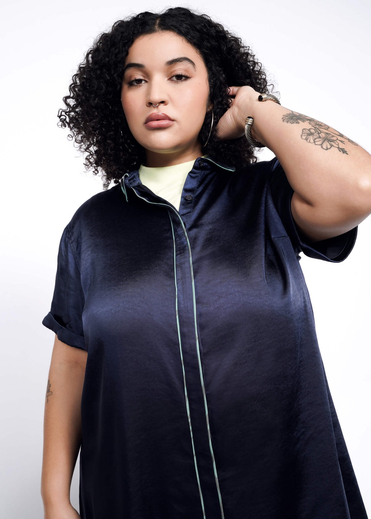 The Empower Satin Shirt Dress