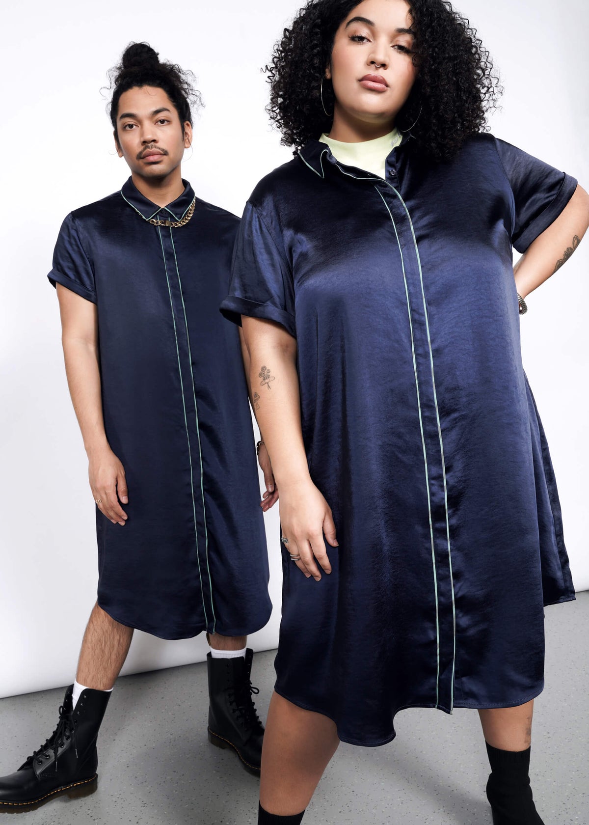 The Empower Satin Shirt Dress