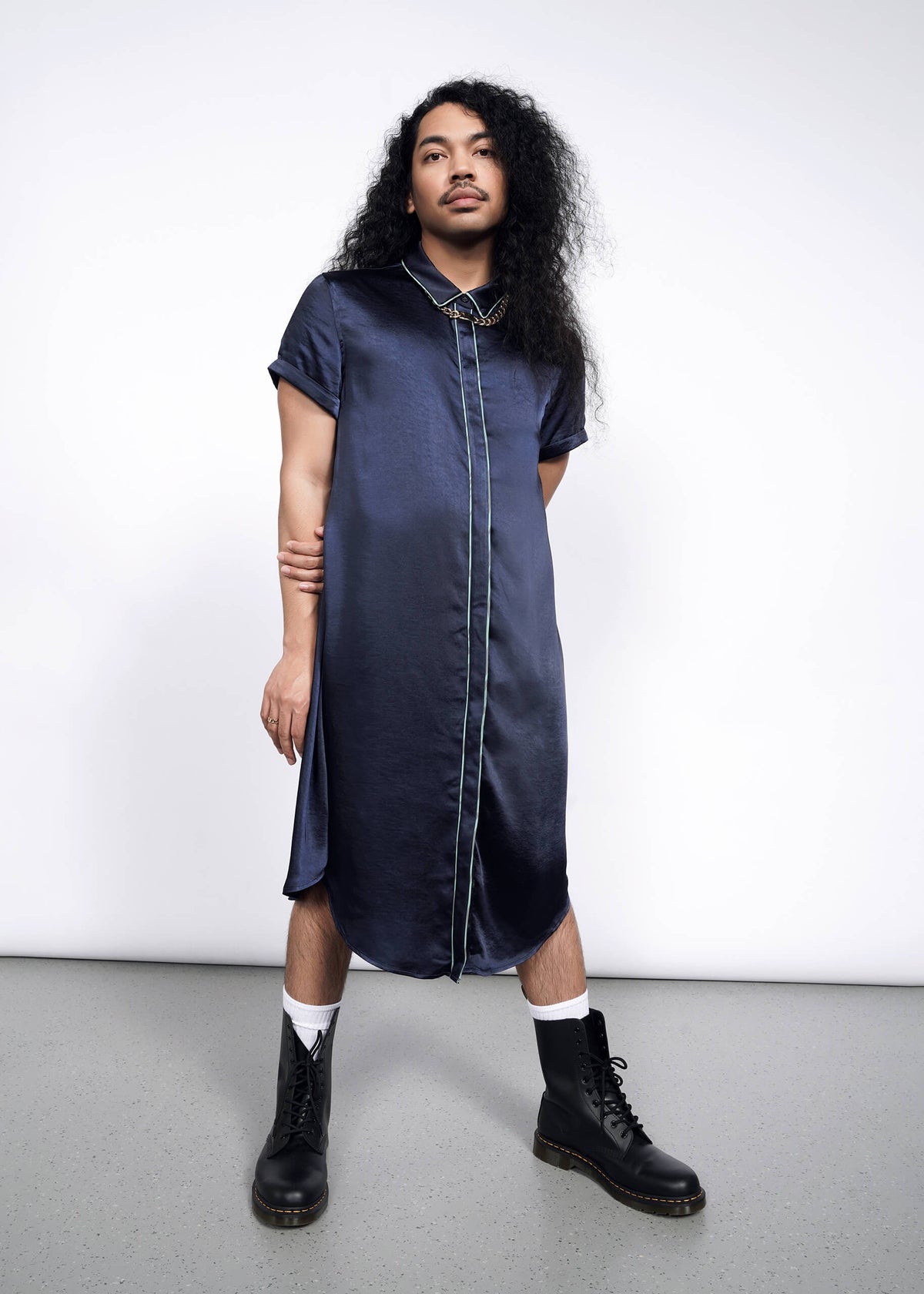 The Empower Satin Shirt Dress