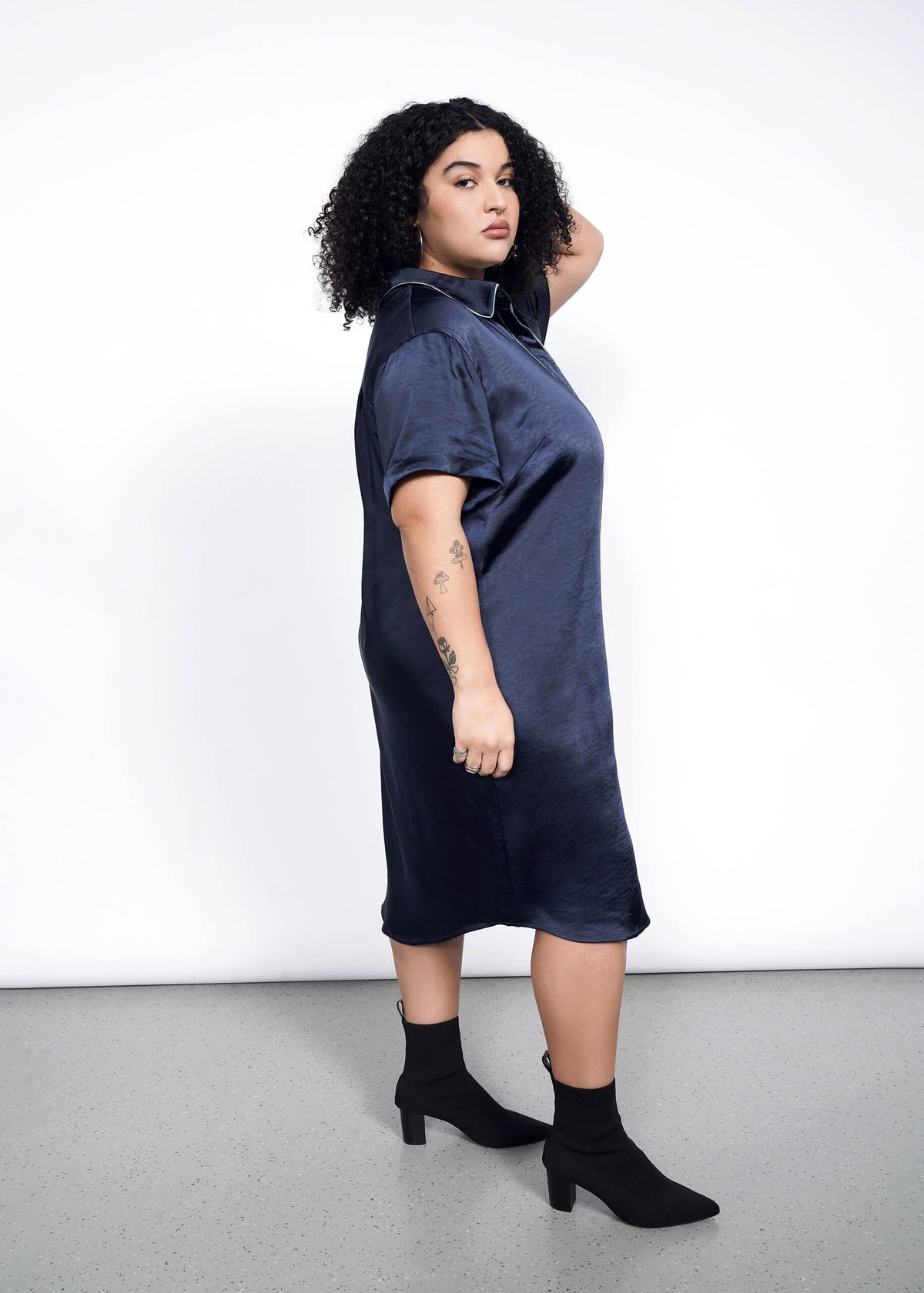 The Empower Satin Shirt Dress