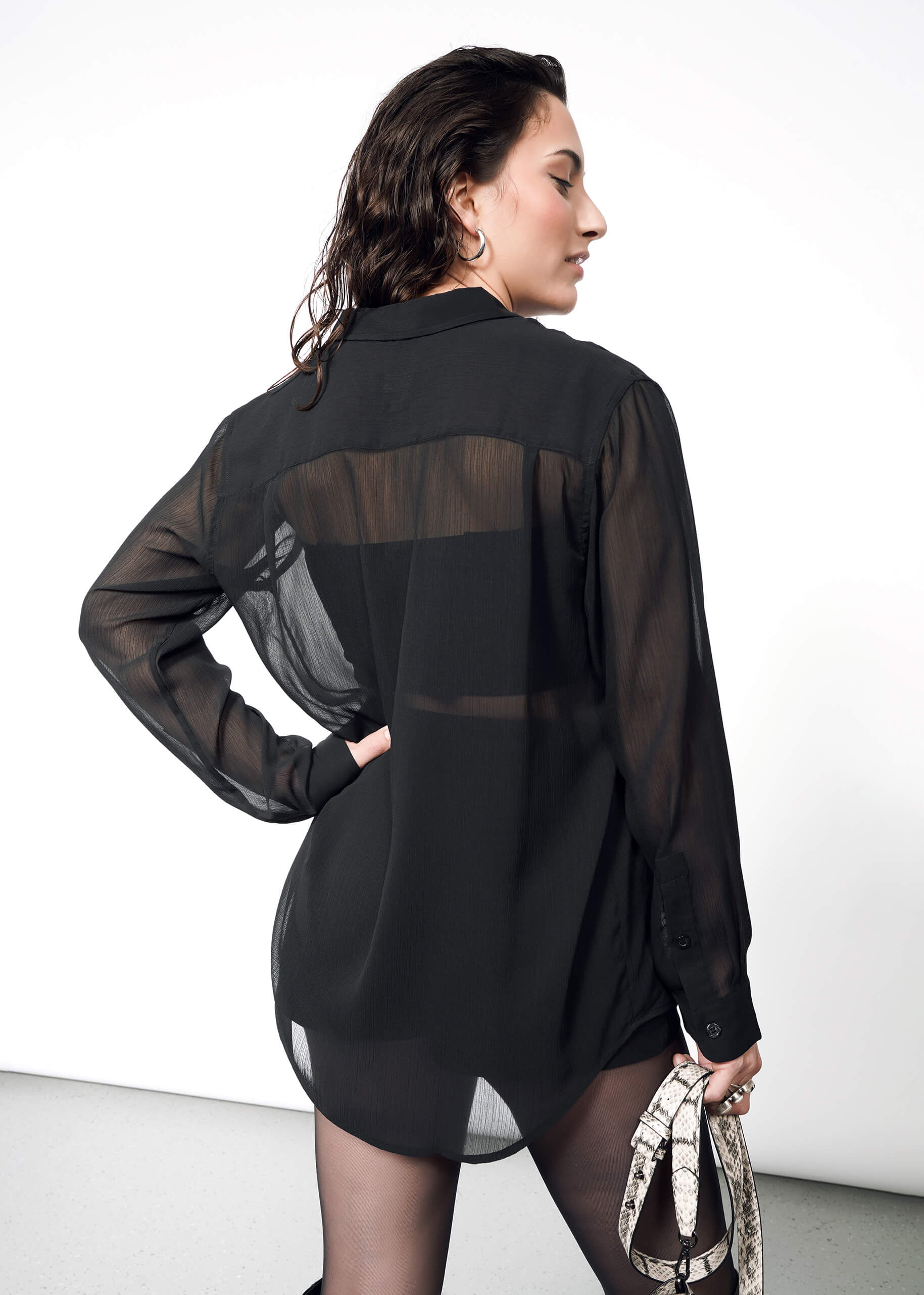 The Empower Sheer Long Sleeve Button Up