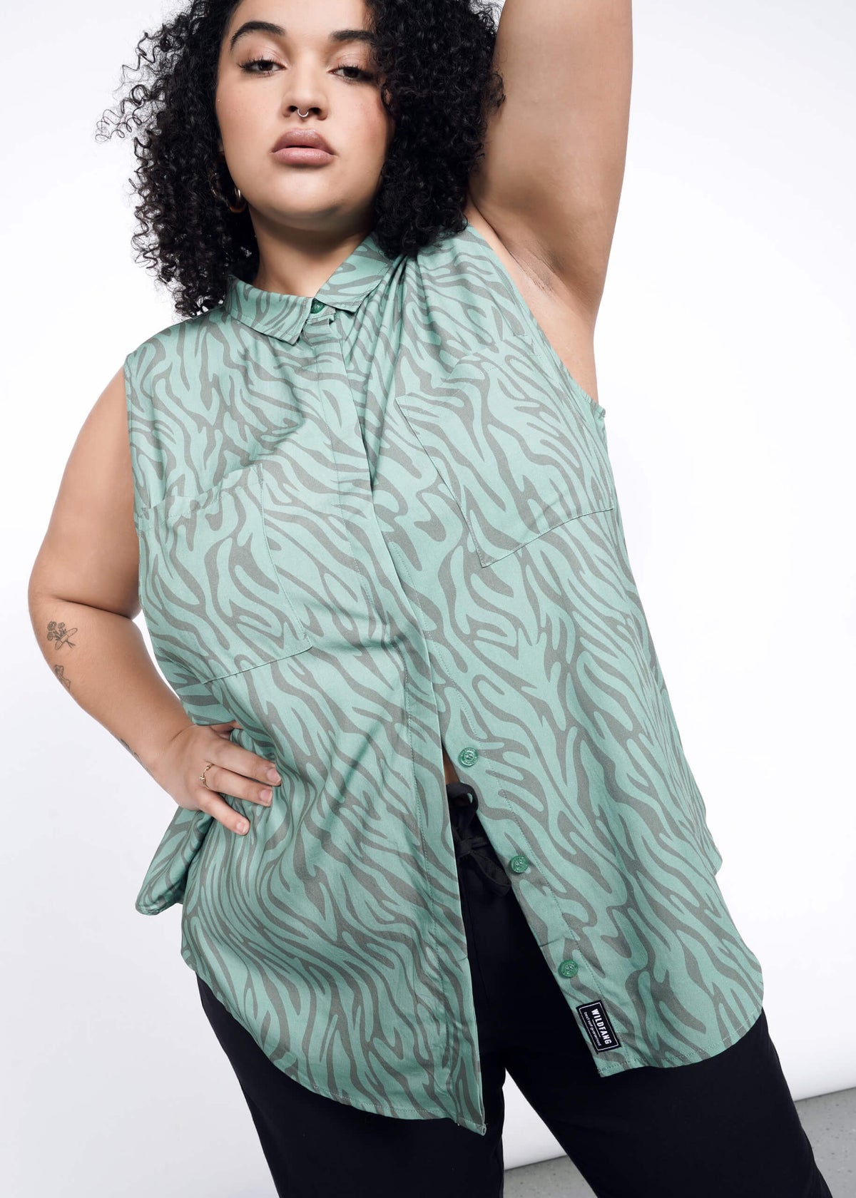 The Empower Sleeveless Button Up