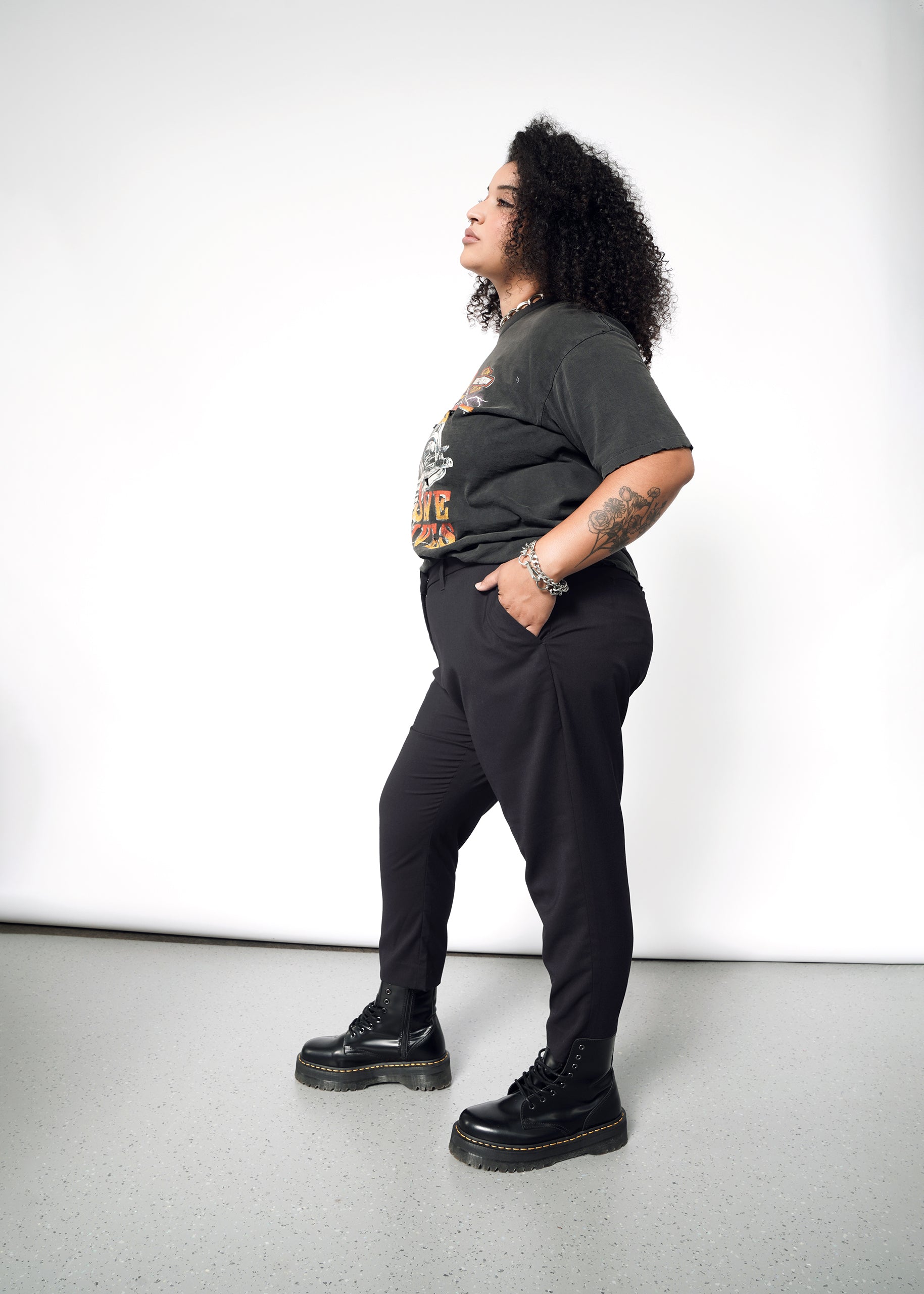 pryシュウトLuxe-Cotton Sarouel Cropped Pants Utility Pants In Plus Size In Stretch Linen - Soulmate Pink