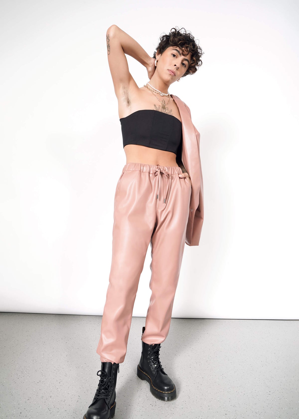 The Empower Vegan Leather Drawstring Pant