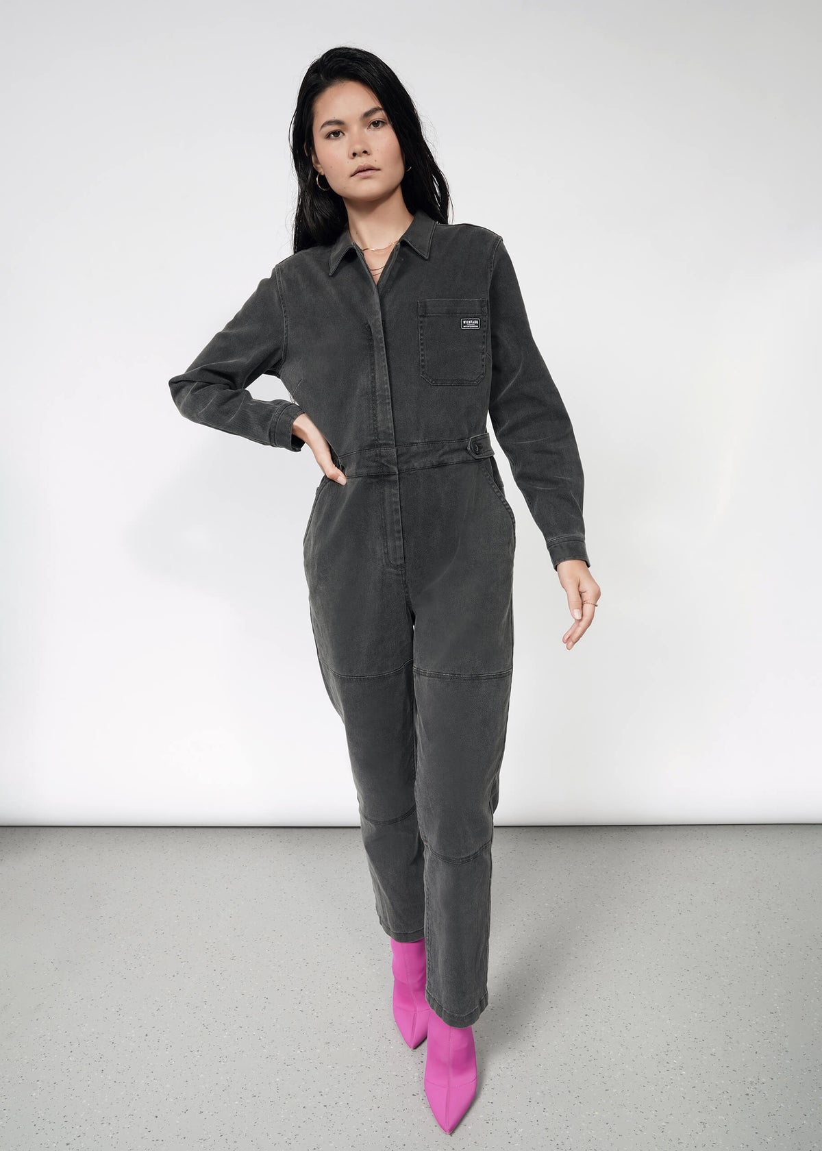 The Essential Denim Long Sleeve High Waisted Coverall