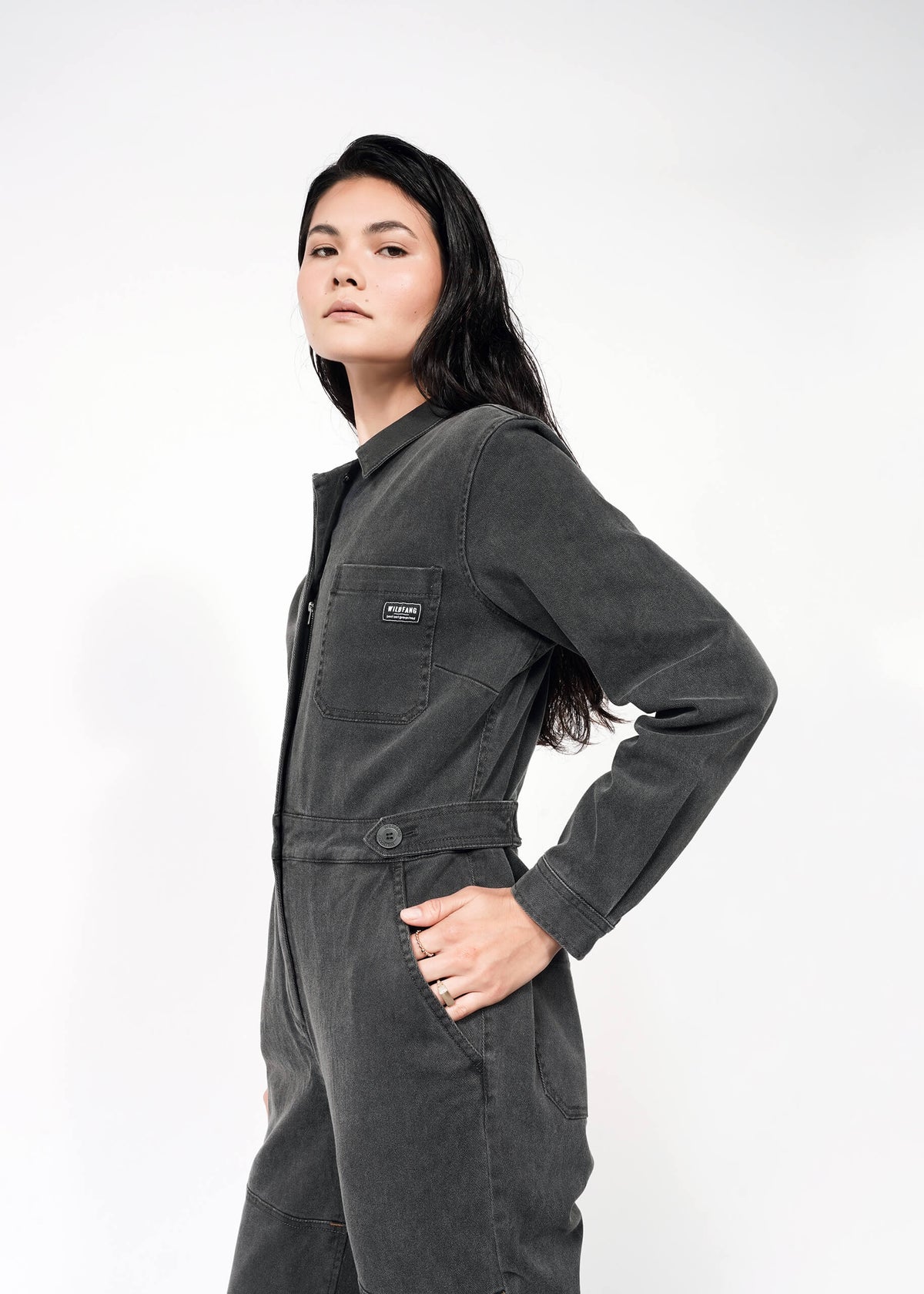The Essential Denim Long Sleeve High Waisted Coverall