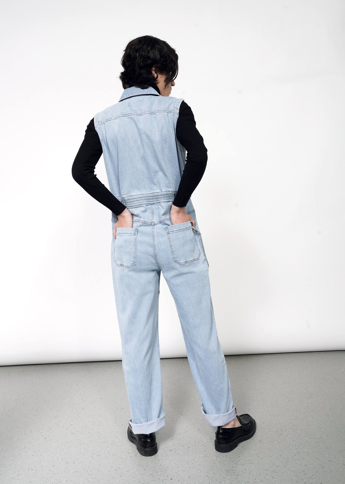 The Essential Denim Sleeveless High Waisted Coverall