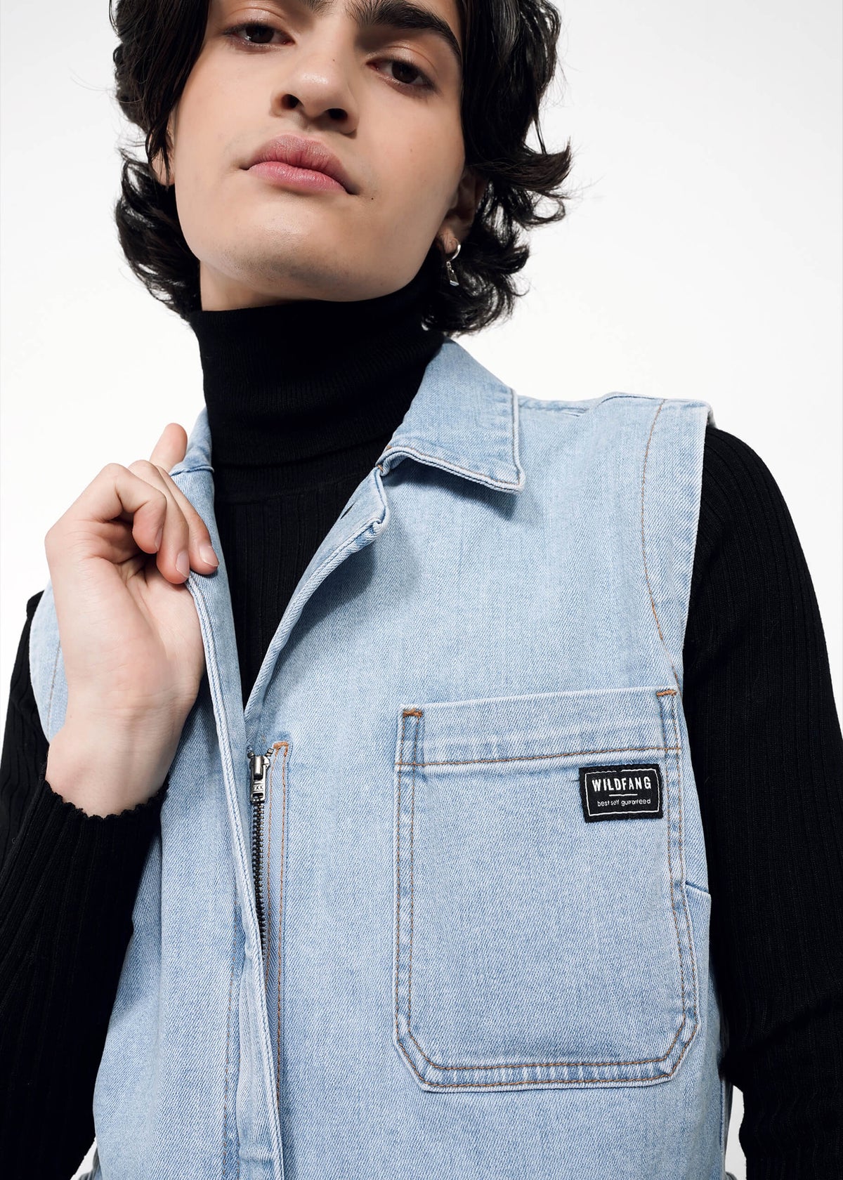 The Essential Denim Sleeveless High Waisted Coverall