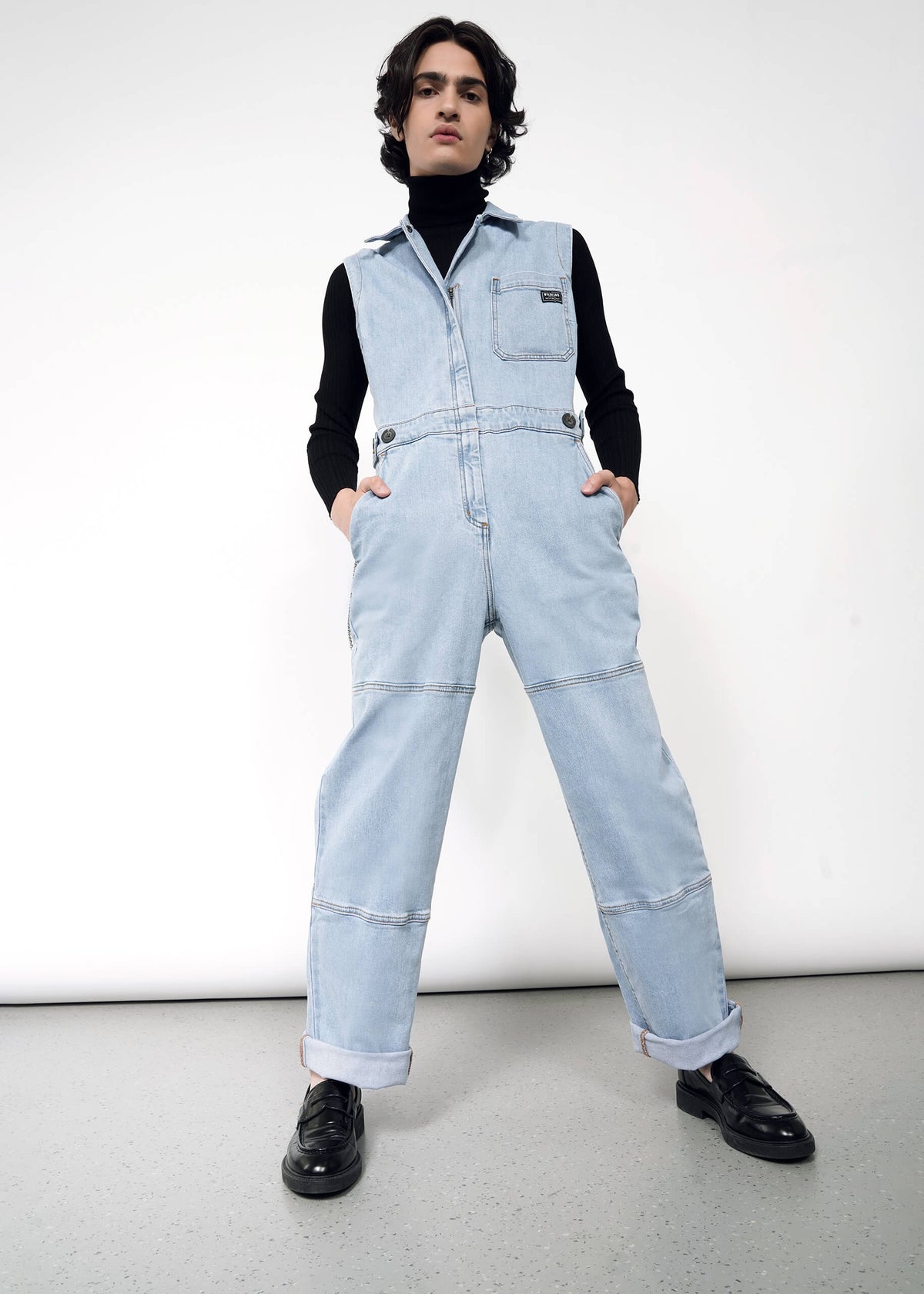 The Essential Denim Sleeveless High Waisted Coverall