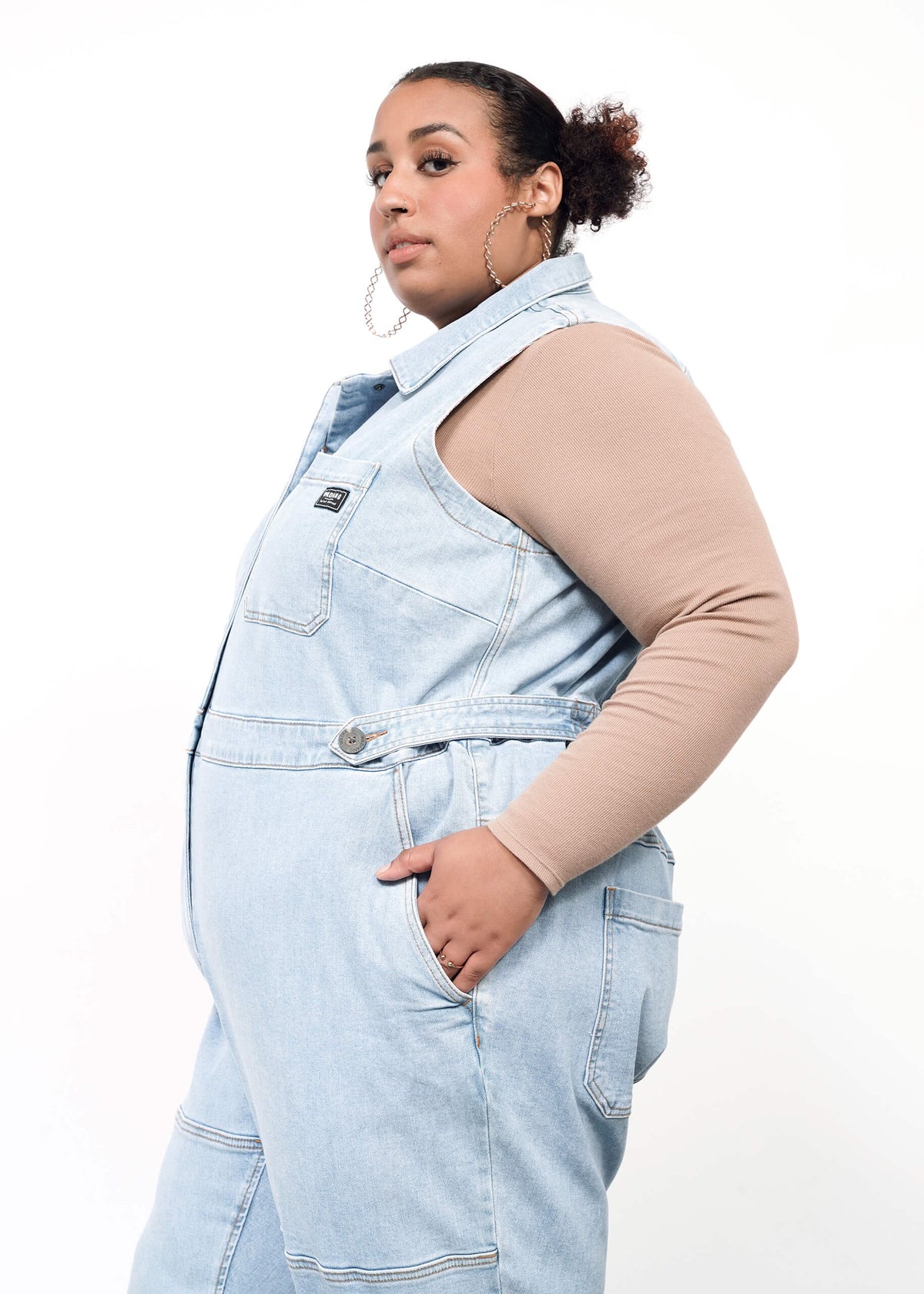 The Essential Denim Sleeveless High Waisted Coverall