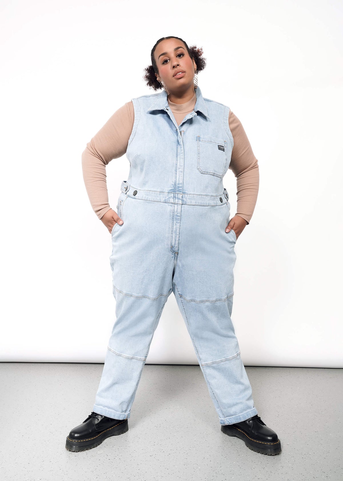 The Essential Denim Sleeveless High Waisted Coverall