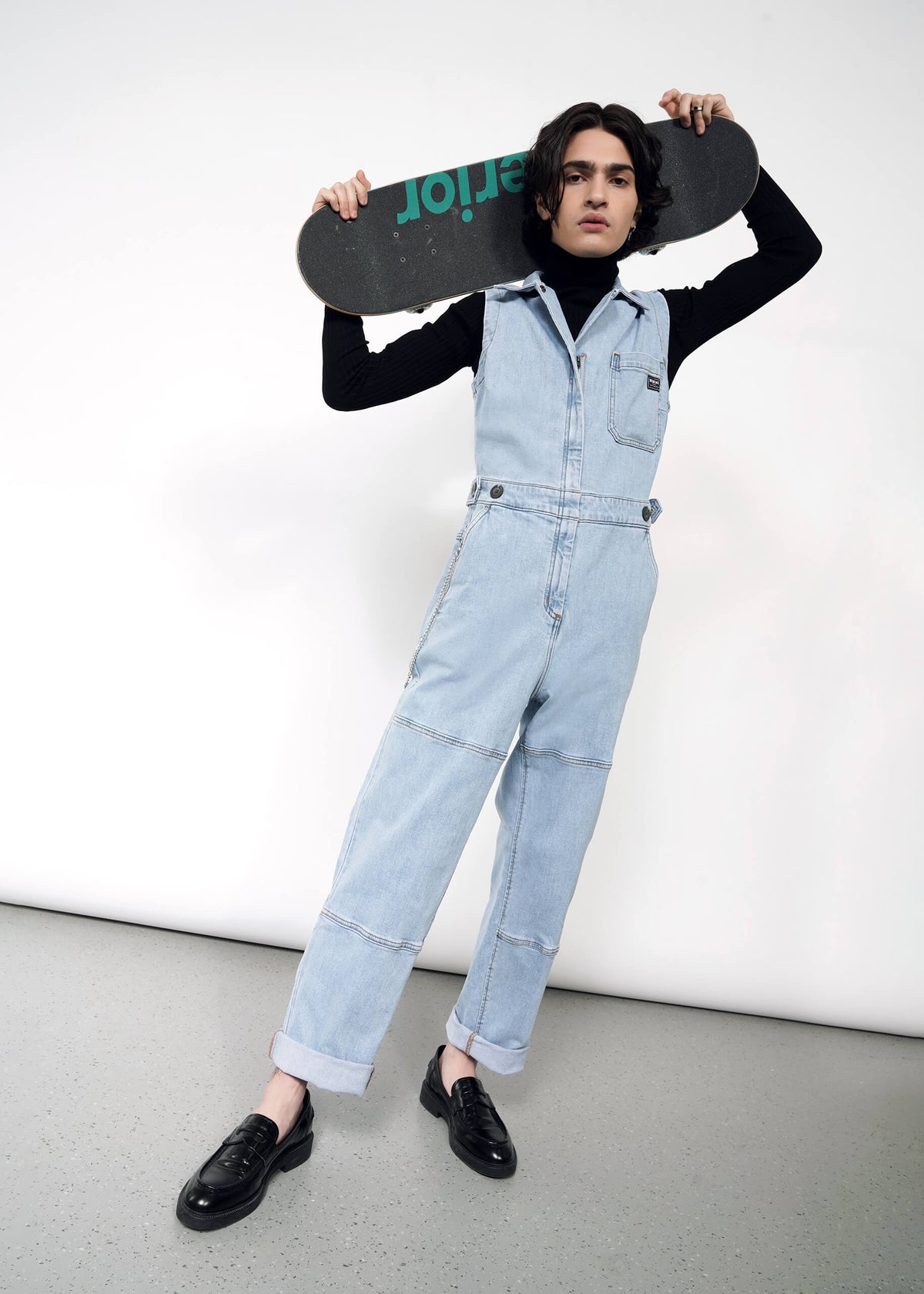 The Essential Denim Sleeveless High Waisted Coverall