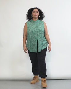 The Empower Sleeveless Button Up