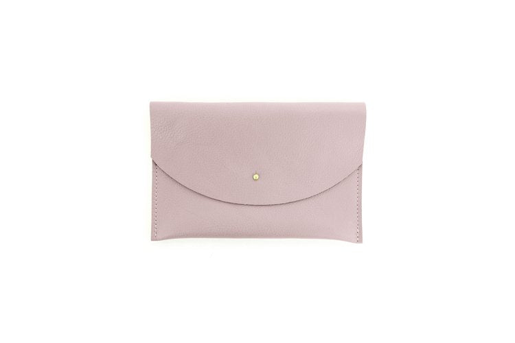 LIGHT LILAC LEATHER ENVELOPE POUCH