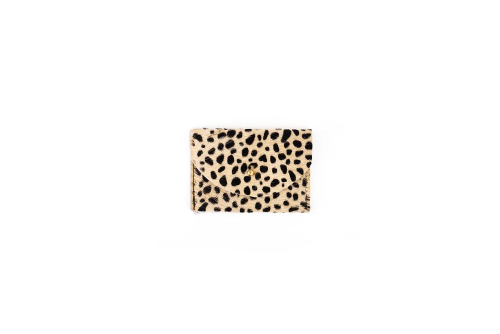 TINY SPOTTED COWHIDE CARDHOLDER